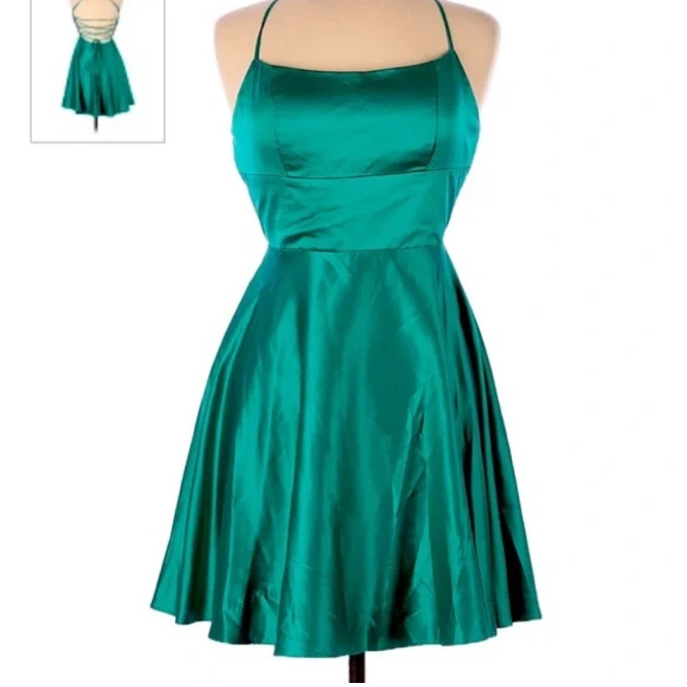 Prom Dress Satin Jade Green